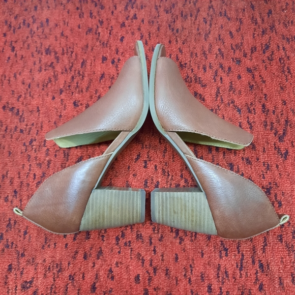 Lucky Brand Junai Women's Booties Heeled Sandals Cut Out Brown Leather SZ 9.5M - Picture 14 of 14